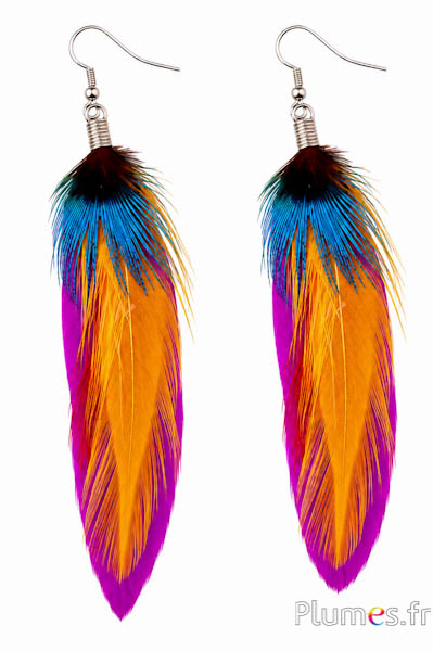 Oorbellen - lengte 11 cm - paars